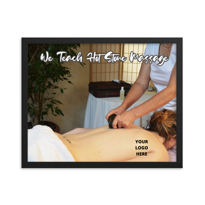 Framed poster  - Hot Stone Massage  - ADD your LOGO and Change Text