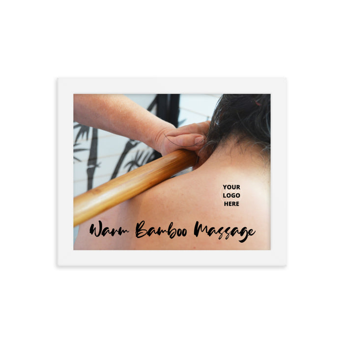 Framed poster - Warm Bamboo Massage  - ADD your LOGO